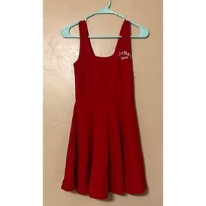 Jim Beam Highball Red Fit Flare Dress Sleeveless Square Neck Back Zipper Small